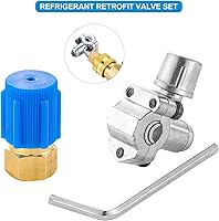 Vista 4 de Kit de readaptación de válvula Tigbear AC, kit de válvula de readaptación, adaptador de conversión de R12 a R134A con válvula de perforación bala