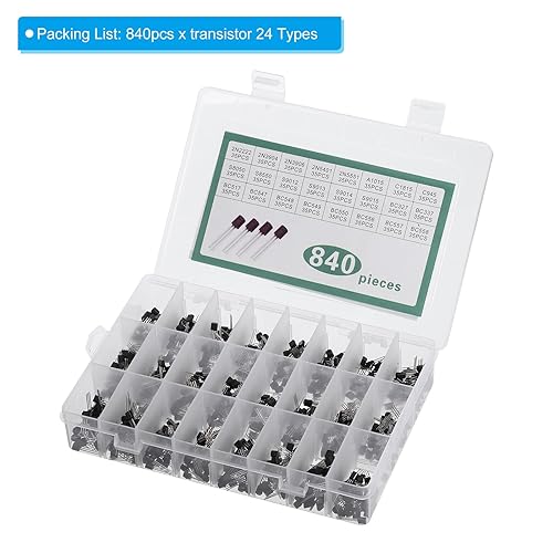 Miniatura 3 de PATIKIL PNP NPN Power Transistor Surtido Kit, 840pcs 24 Tipos Componente Electrónico para Aplicaciones de Conmutación de Uso General