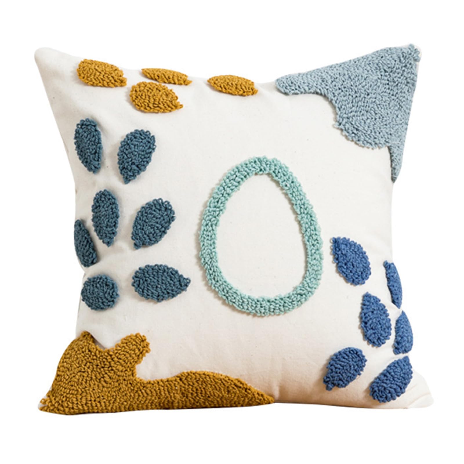 Elnwnnkc Scandinavian Waterdrops Embroidered Pillow Cover Polyester for Home Decor 45cm Permanent Polyester Pillow Cover
