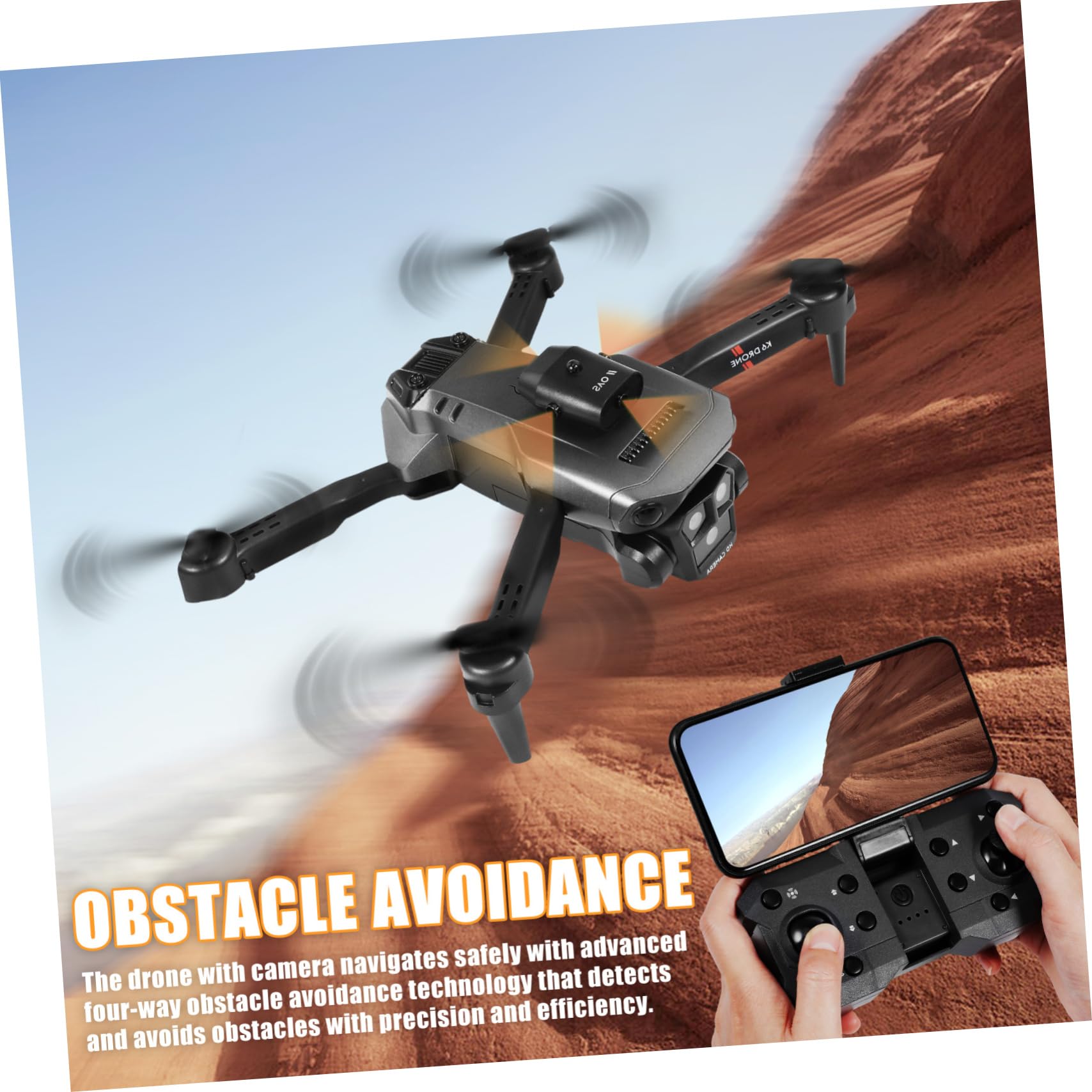 Drone Pieghevole Max con Tripla Camera HD e Doppia Batteria