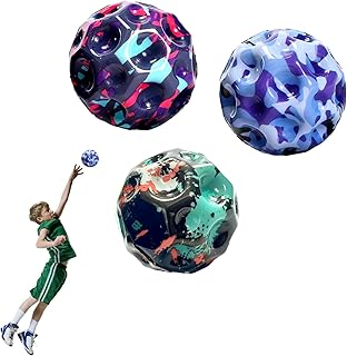 Pack of 3 Space Jump Baall Moon Baall, Jumps Rubber Baall High Jumping Rubber Baall 7 cm Mini Bouncing Baall Makes a Popping Sound Bouncy Baalls for Kid Gift (Camouflage)