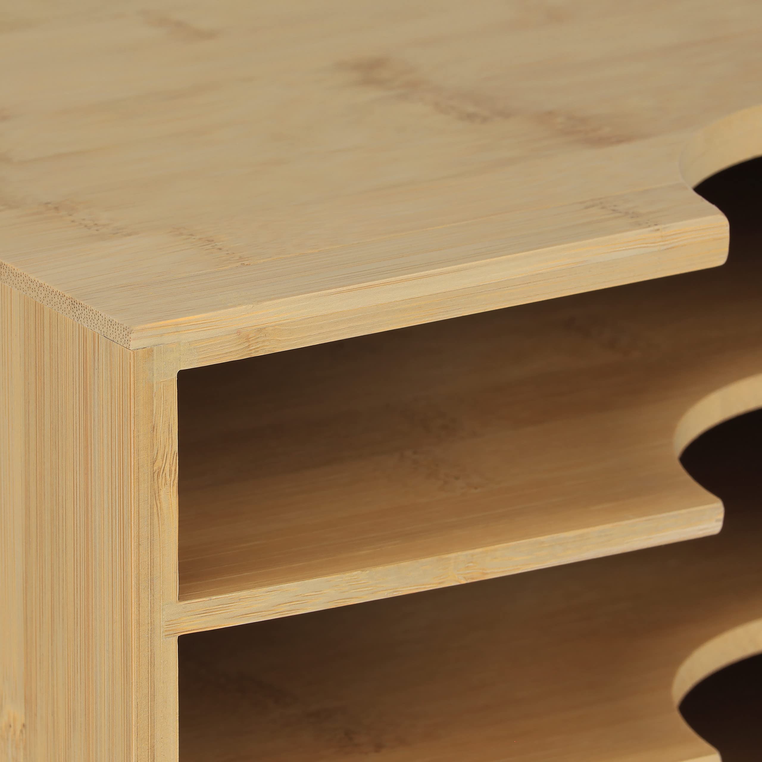 Relaxdays Portadocumenti da Scrivania a 5 Scomparti, Organizer Lettere e Documenti, HLP 23,5x32,5x24 cm, bambù, Naturale