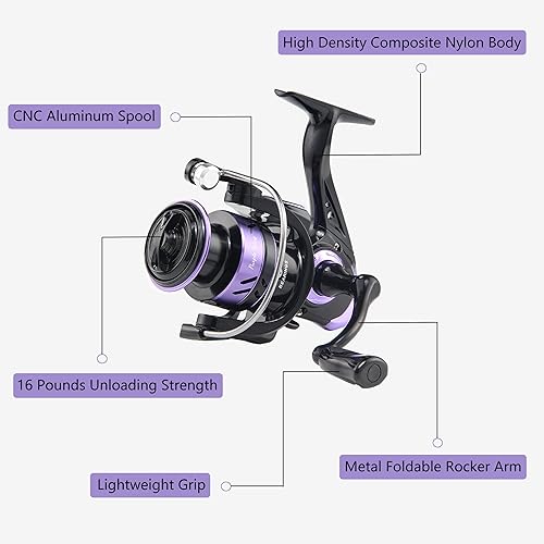 Miniatura 4 de Combo de caña de pescar, 2 unidades, caña de pescar telescópica y carrete de aluminio, combos con bolsa de transporte, kits de carrete de caña de