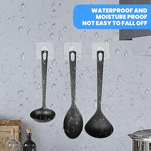 Miniatura 5 de 20 ganchos autoadhesivos para colgar, ganchos de pared transparentes impermeables para llaves, baño, ducha, exteriores, cocina, puerta, mejoras del