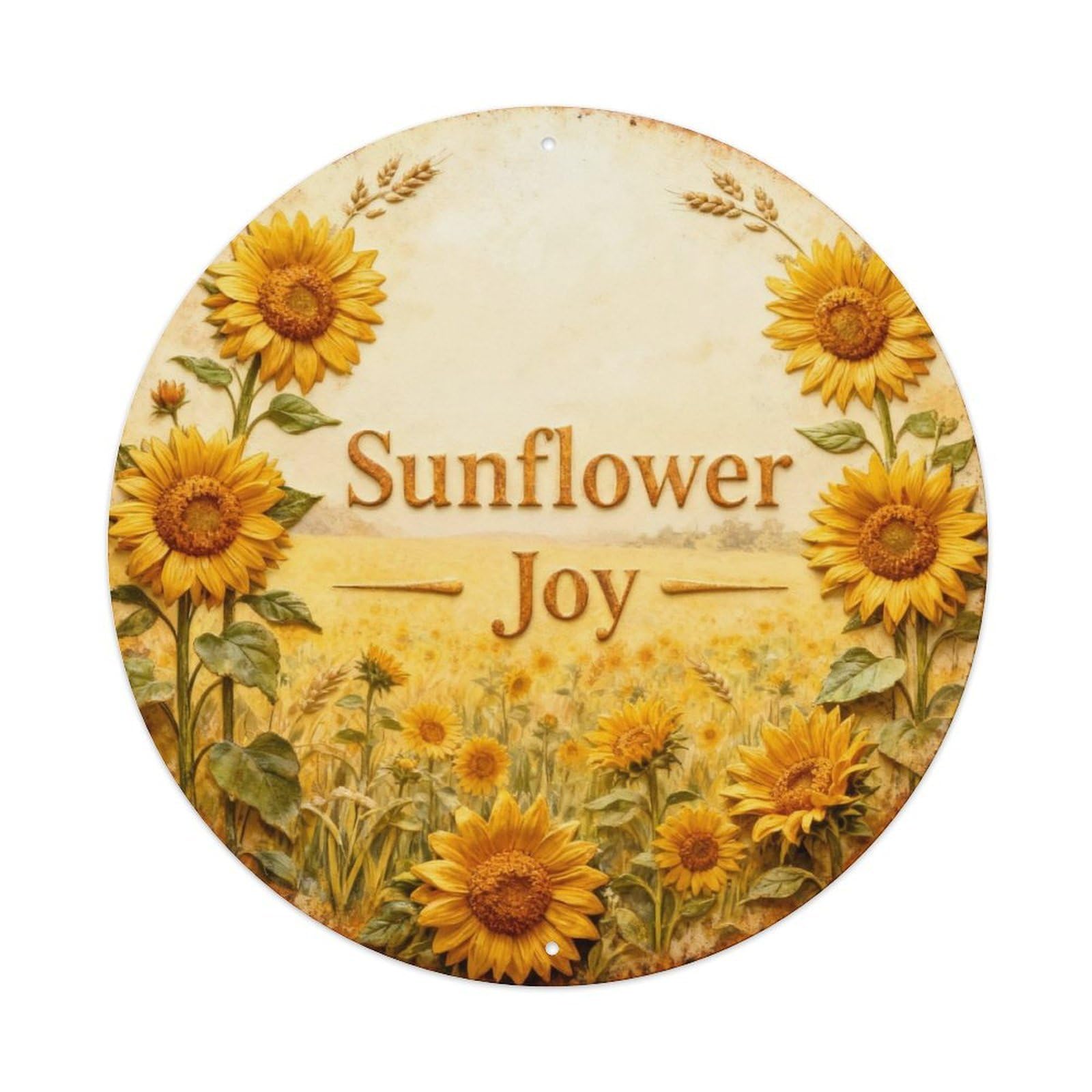 Sunflower Joy Metal Tin Sign Plaque