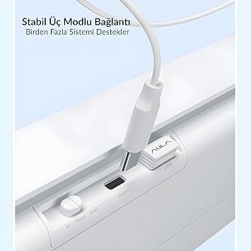 Aula S100 Pro Brown Switch How Swap RGB Mekanik Klavye Bluetooth Kablolu Kablosuz Bağlantı Buz Mavisi