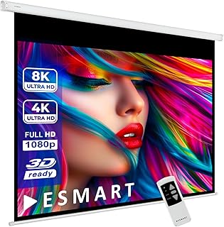 ESMART Professional MIMOTO Motor-Leinwand 240 cm Bild 203 x 152 cm (100") 4:3 | Programmierbare Fernbedienung | Heimkino elektrische Beamer Projektionsleinwand Motor Leinwand LCD LED TE