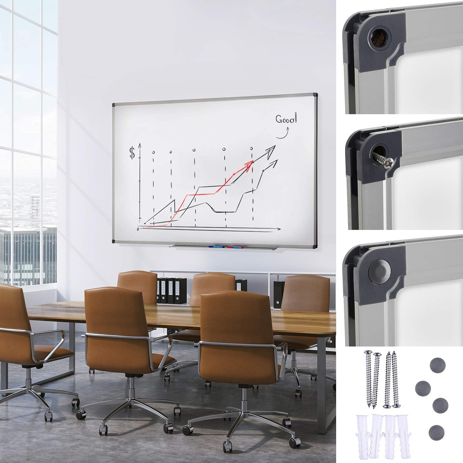 Office Marshal Professional Magnetic Dry Erase Board | White Board | Test Score: Excellent (A/1.3) - 18" x 12"