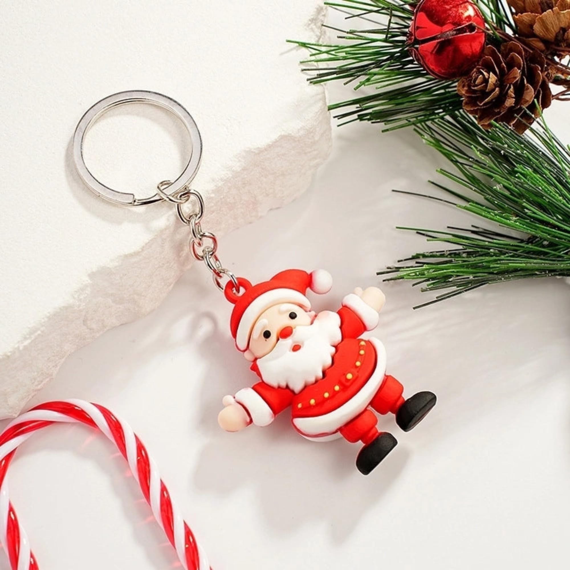 ARTLABEL Cute Keyring Key Chain For Kids Boys Girls & Children Best for Birthday Return Gifts (Santa (Pack of 12)) 1