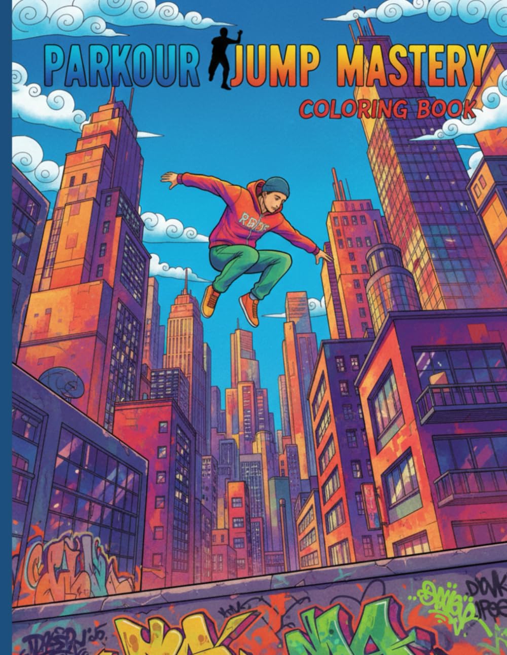 Parkour Jump Mastery Coloring Book: Extreme Stunts & Precision Leaps for Freerunning Athletes
