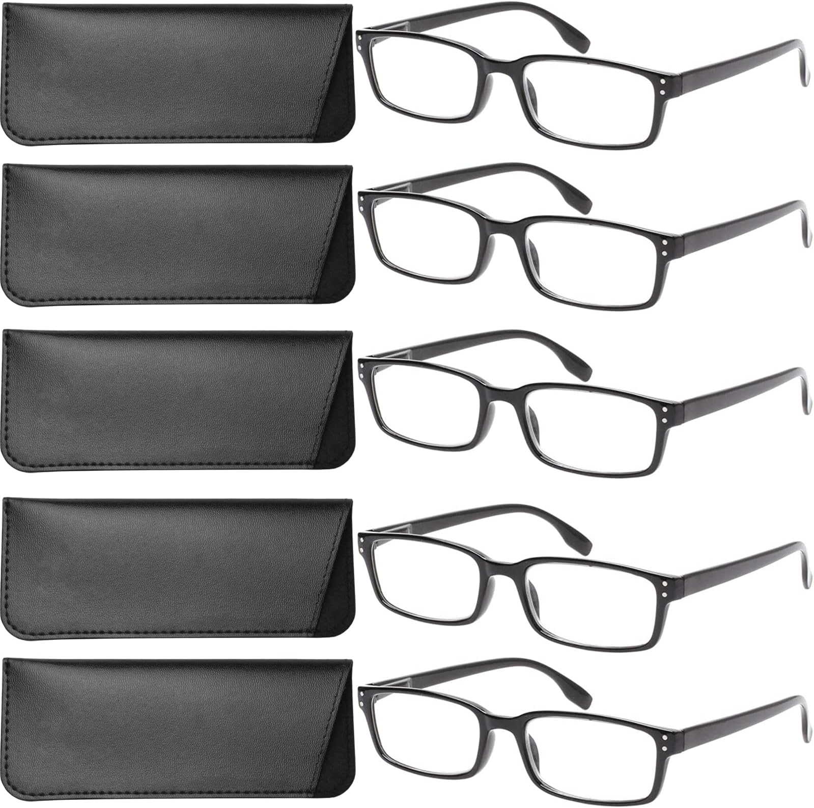 Yogo Vision Reading Glasses Men & Women Readers Spring Hinge Lightweight Eyeglasses Style Anti Glare Filter 5 Pairs