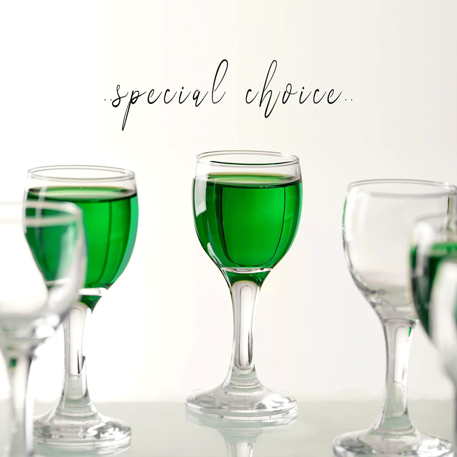 Cordial Glasses Set Of 6 Liqueur, Absinthe, Mini Wine Port Glasses, Shot Glasses with Stem, Apertif Glassware ((2oz/55ml) Clear Glass)