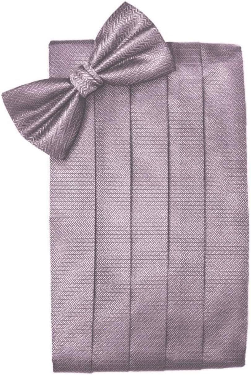 Luxury Herringbone Tuxedo Cummerbund and Bow Tie Set