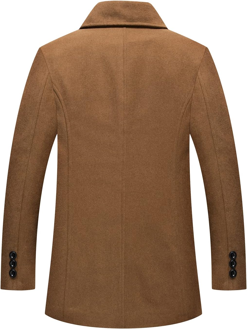 chouyatou Men's Classic Notched Collar Double Breasted Wool Blend Pea Coat - Image 2