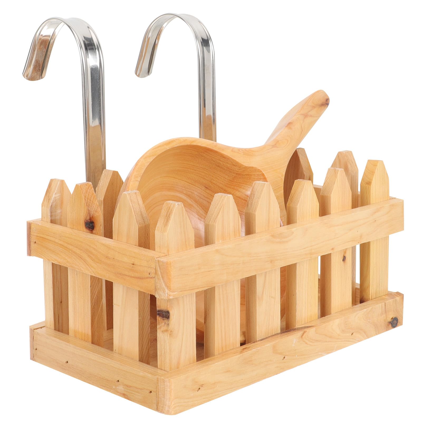 BESPORTBLE Cestello Accessorio Delicato e Semplice in Legno Manico Resistente e Facile da Rimuovere per Riporre Prodotti da Bagno per Bagno