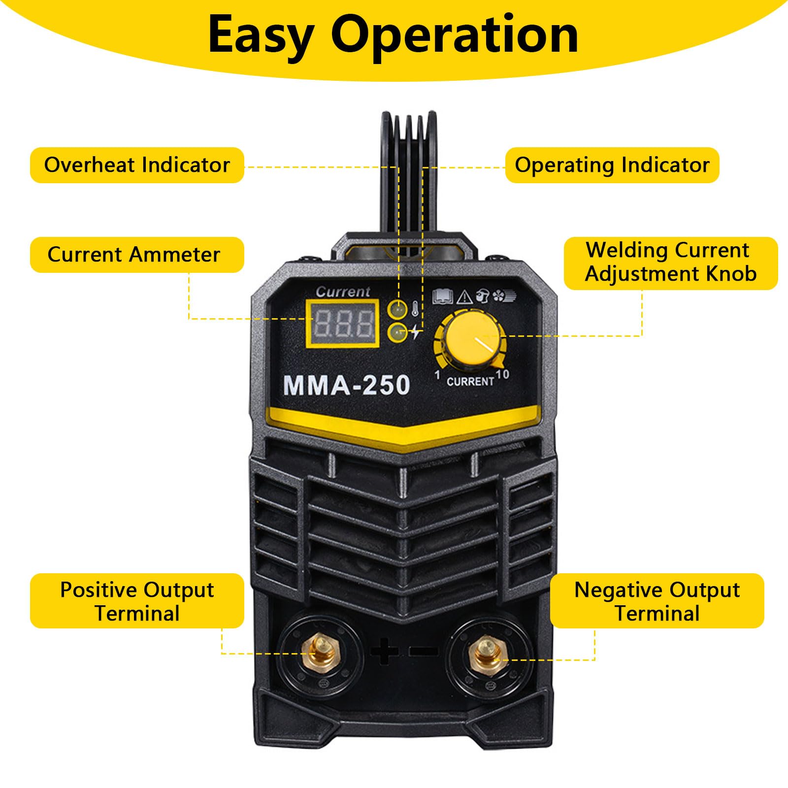 Elektroden Schweißgerät 250A IGBT Inverter – Mini Schweißgerät 220V, tragbares DC Schweissgerät mit LED Display, Arc Force, Hot Start & Anti-Stick für Heimwerken