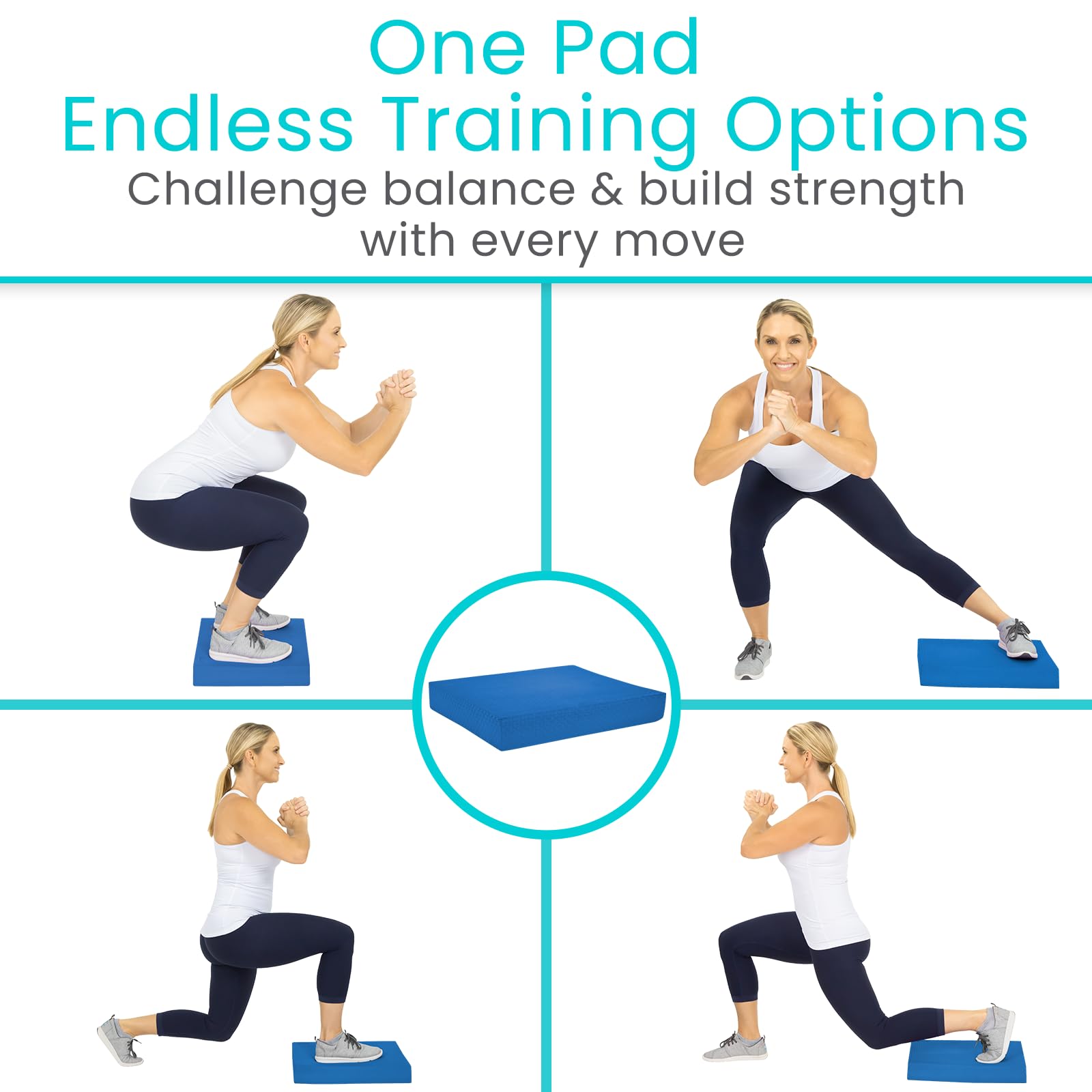 Vive Balance-Pad von Vive – Schaumstoff-Yogamatte, groß, für Physiotherapie, Stabilitätstraining, Knie- und Knöchelübungen, Krafttraining, Reha, hochwertiges Stuhlkissen für Erwachsene, Kinder und