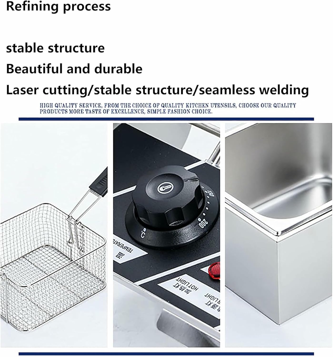 6L Electric Deep Fryer, 2500W Stainless Steel Deep Fat Fryer Chip Pan with Lid & Basket Temperature Control for Home, Commercial Restaurant, Fast Food Restaurant-