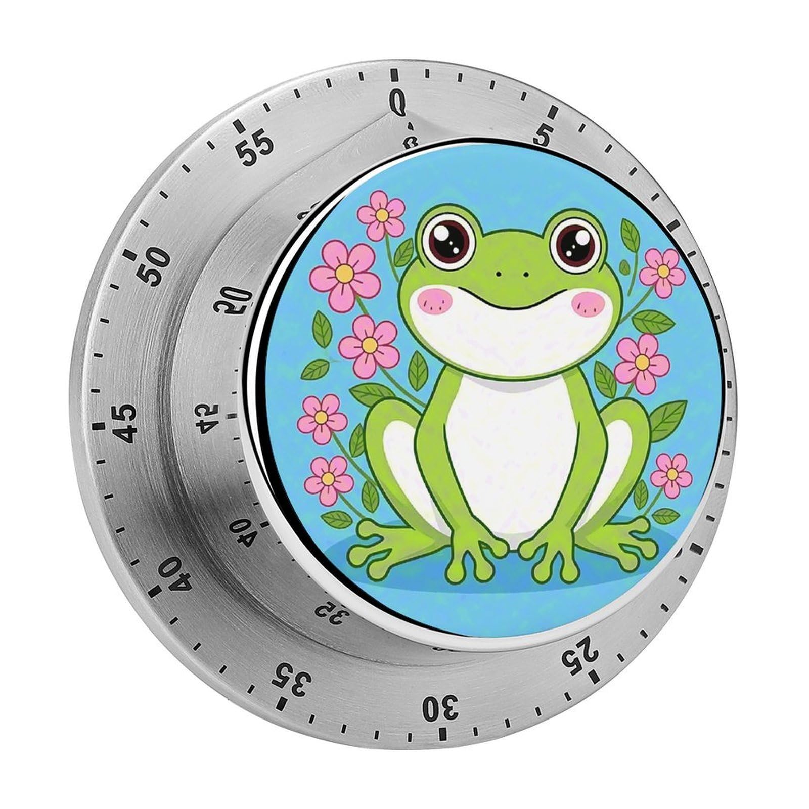 Frog Timer Digital Stainless Steel Kitchen Timers with Loud Alarm Visual Timers Magnetic Countdown Countup Timer for Homework Chores Office Time Management