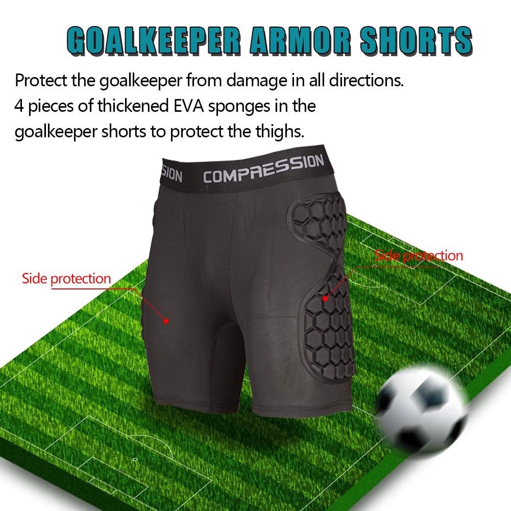 Shinestone Adult Men's Goalkeeper Armor BodyShield Padded Compression Shirt Pants and Short with Sponge Protector