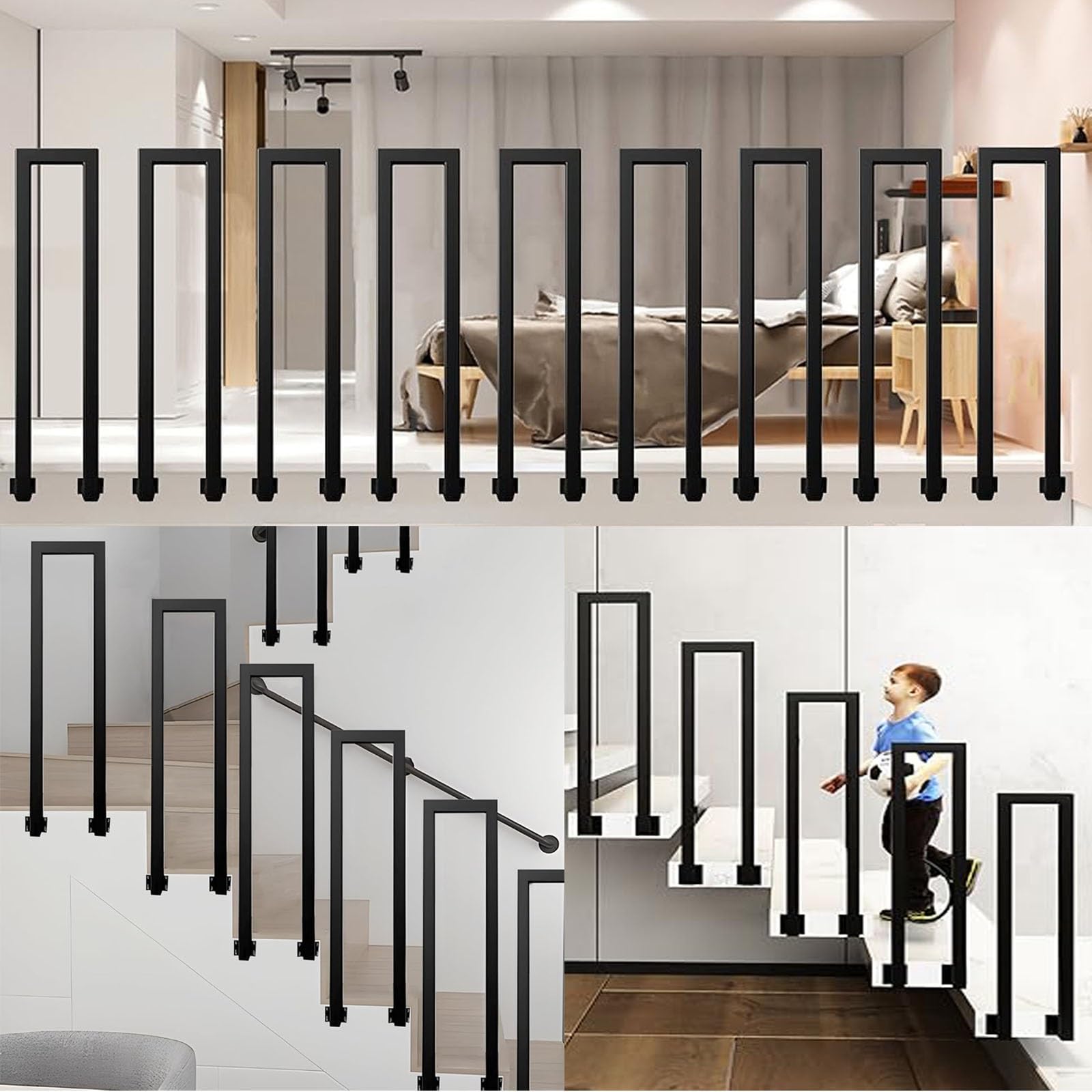 CMBSSTFC d Ringhiera per Scale Interne Ringhiera per Balcone montata lateralmente 90 cm Ringhiera Bianca per corridoi di Appartamenti e Ville – Ringhiera per Scale ed Elegante