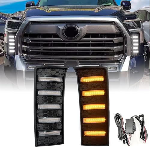 Par de luces antiniebla LED para Tundra compatibles con Toyota Tundra 2022 2023 2024, luces de circulación diurna, rejilla delantera, lámparas de