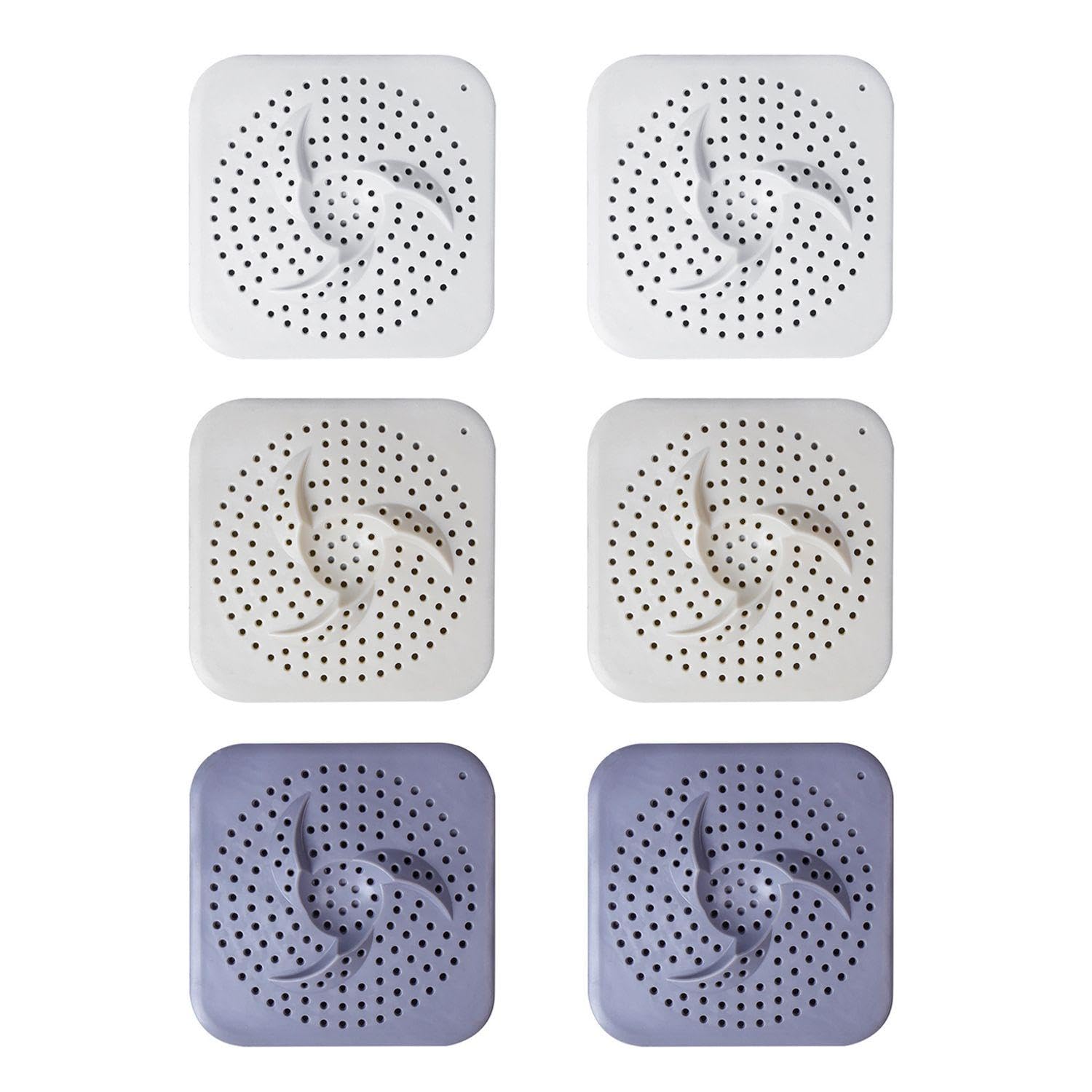 Vehyegoi Grey 6 Pieces Sink Drain Cover, Anti-Clogging Floor Drain Cover, Sewer Outlet Filter Cover, Bathroom Drain Cover