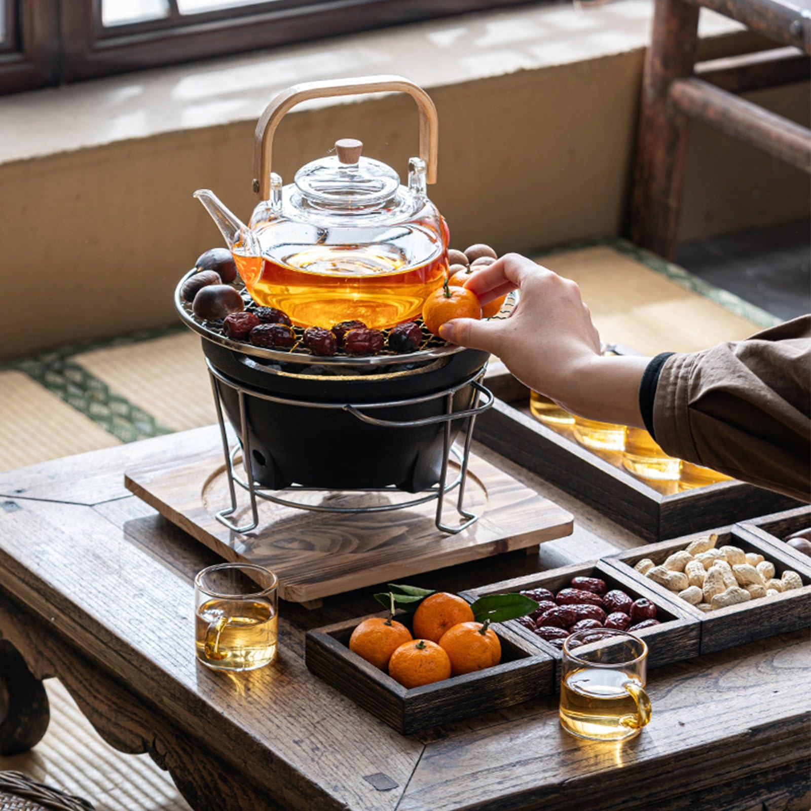 Hibachi grill na węgiel drzewny, grill Hibachi, mały grill na węgiel drzewny, przenośna kuchenka kempingowa, kuchenka do użytku wewnątrz i na zewnątrz, piknik, grill, domowy piknik, kemping