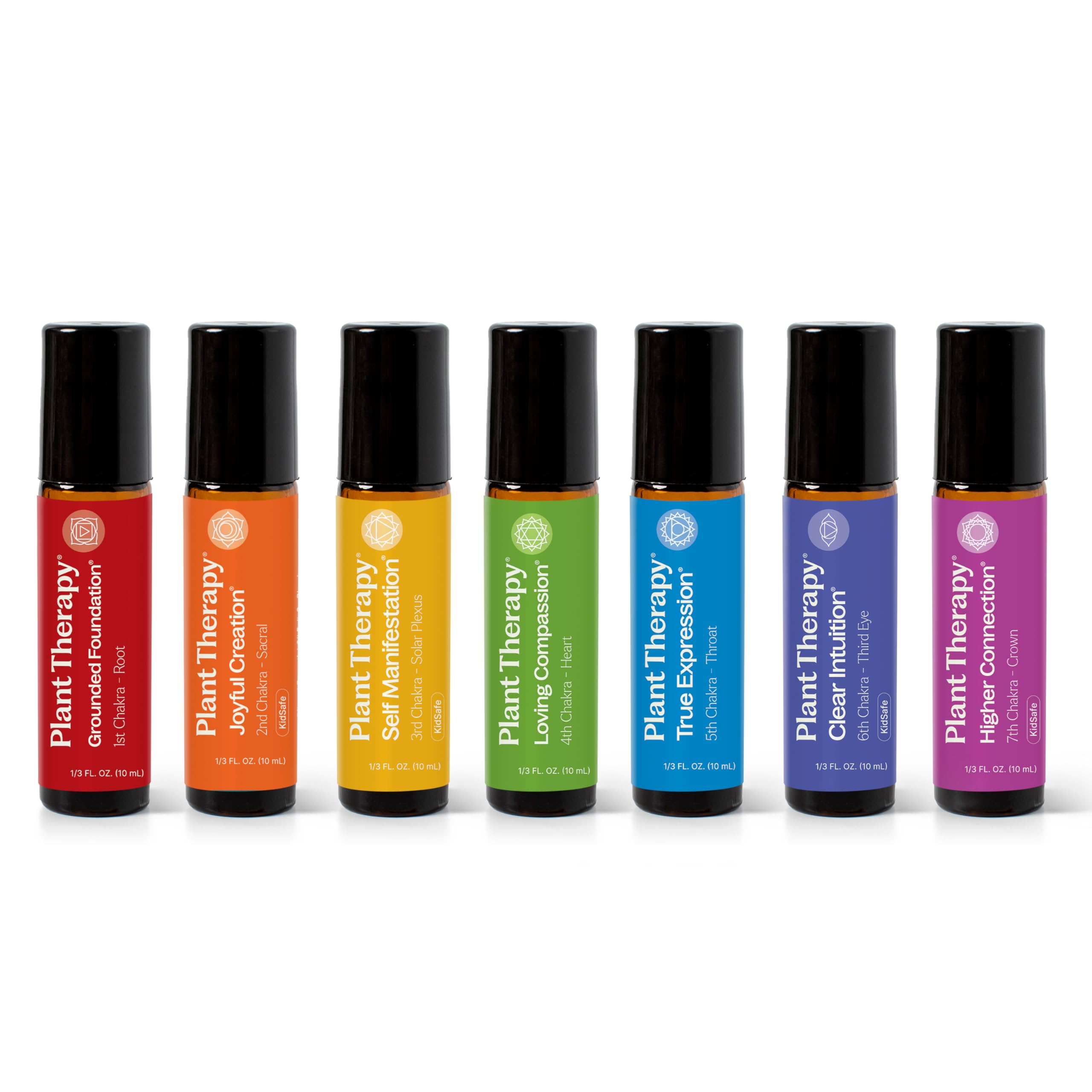 Plant Therapy Chakra Essential Oil Blends Complete Roll-On Set 100% Pure, Pre-Diluted Aromatherapy for Chakra Balance & Self-Care