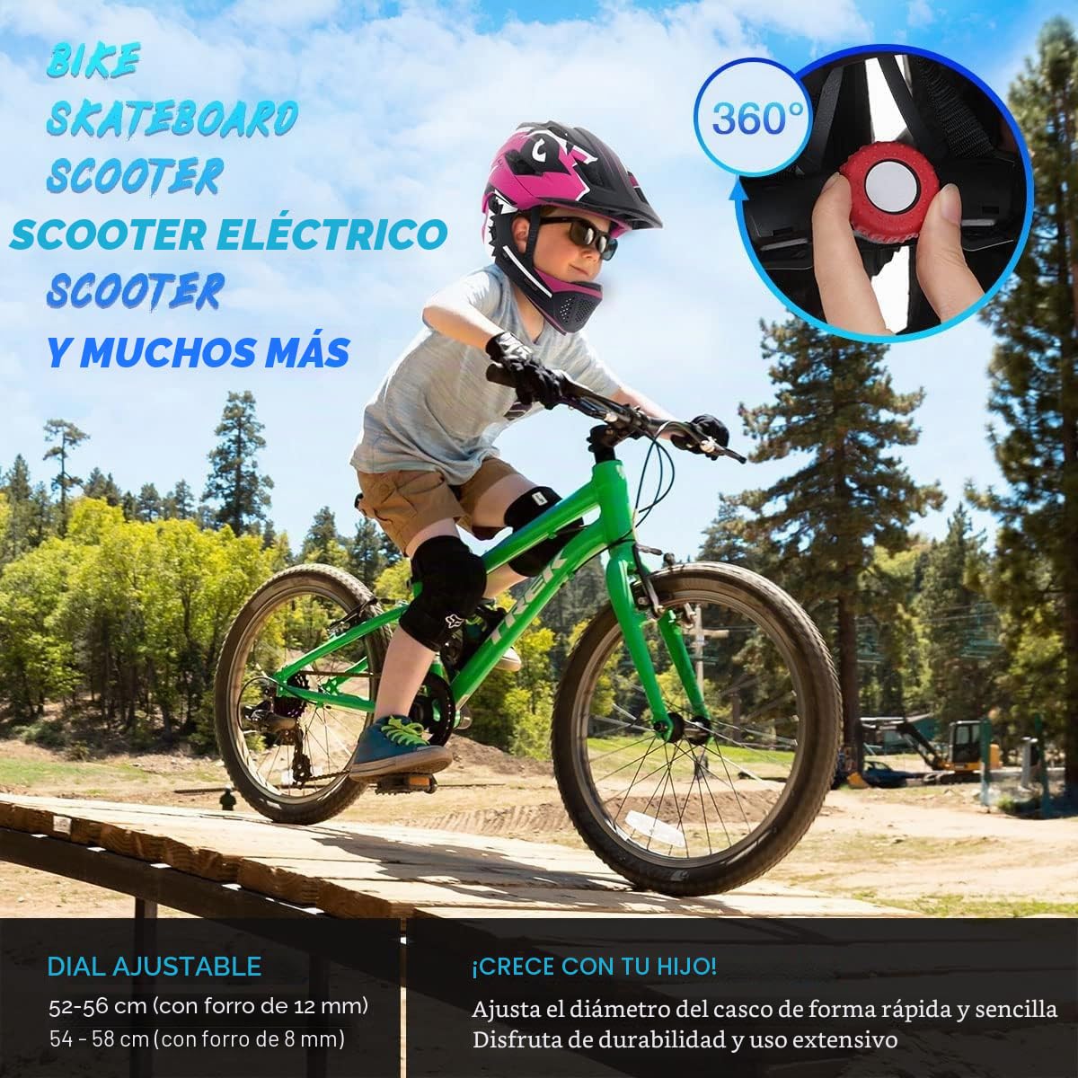 Casco Integral Niños Desmontable Casco de Seguridad Deportivo Casco Bicicleta Casco Bicicleta Niños Casco para Deportes para Niños Casco de Seguridad para Ciclismo Patinaje