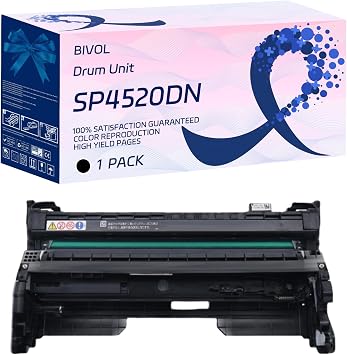 BIVOL SP4520DN Drum Unit Compatible for Ricoh Lanier Savin MP 401SPF MP 402SPF SP 4520DN Printers, with Chip, High Yield 40000 Pages, Vivid Colors Black