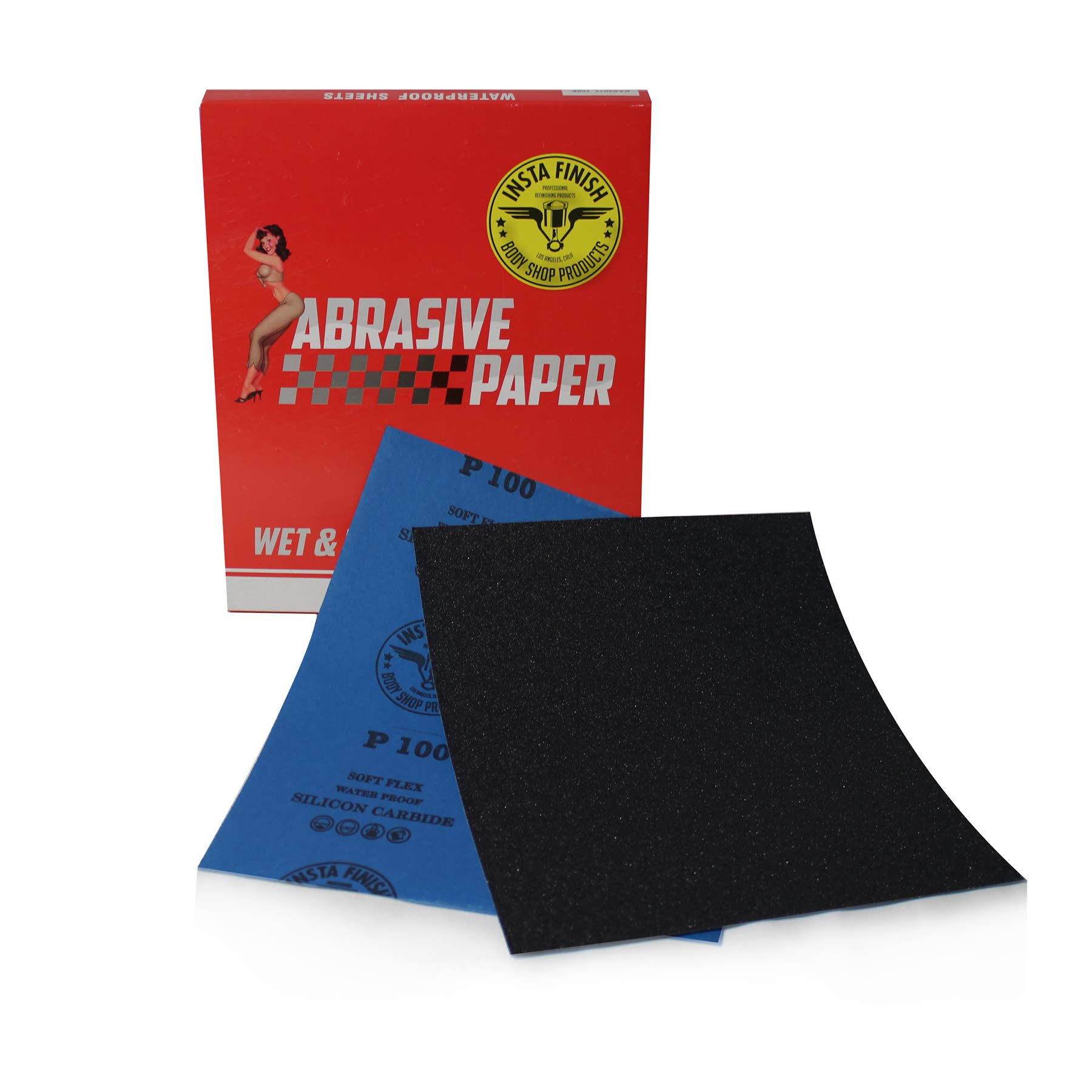 Insta Finish Sonbateh Wet/Dry Sheet Sandpaper, Multi Grit, 9 in x 11 in, KAS-2021 (100 Grit (50 Sheets))