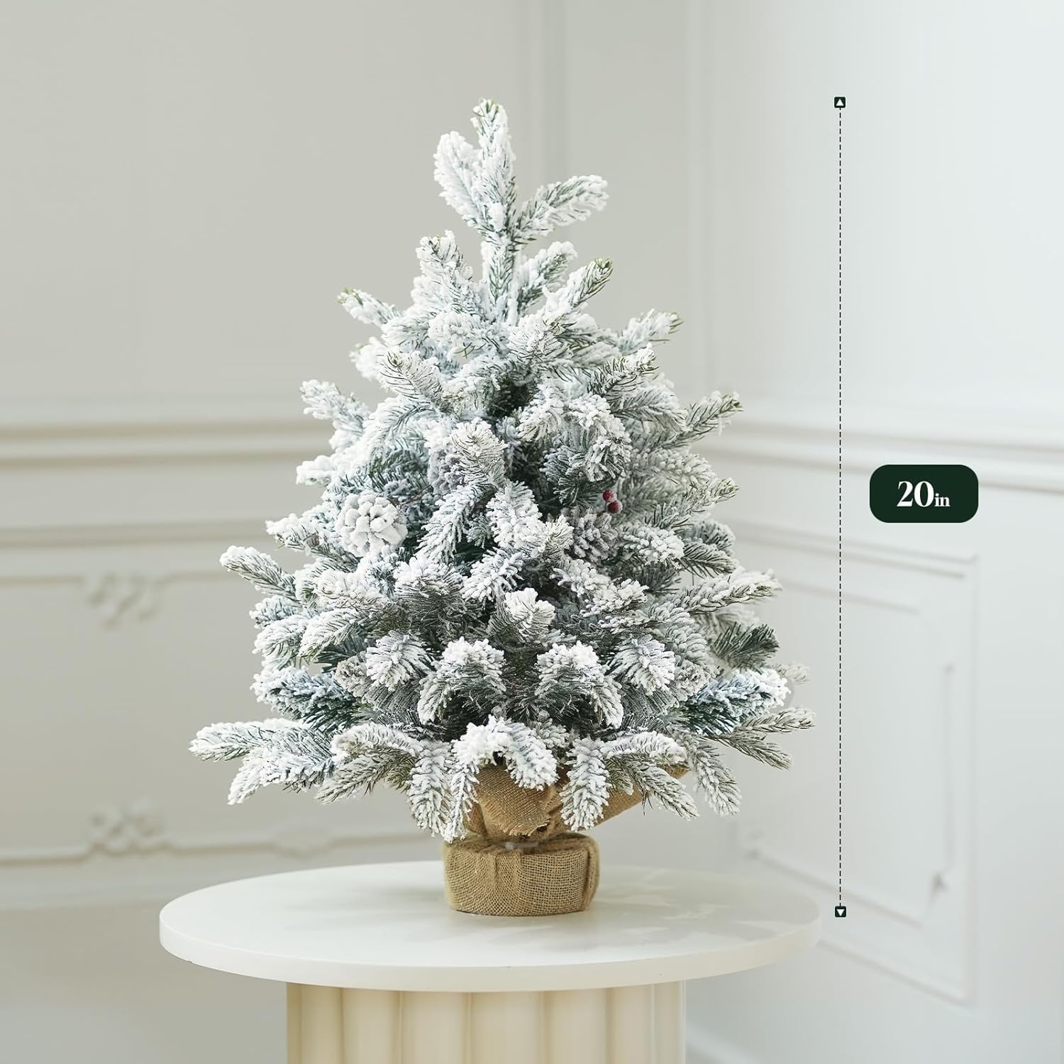 Piccolo albero di Natale da 20 pollici, mini albero di Natale artificiale da tavolo senza luce for decorazioni for la casa di Capodanno piante artificiali