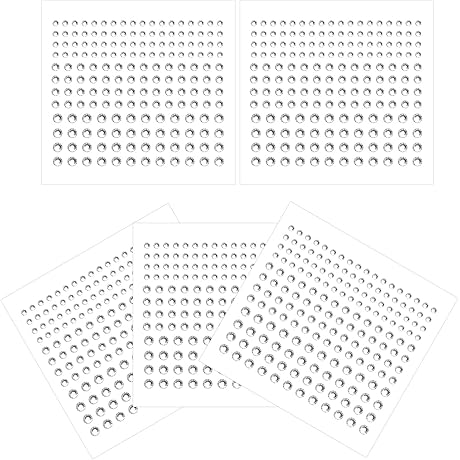 5 Sheets White Face Jewels Gems Rhinestone Stickers