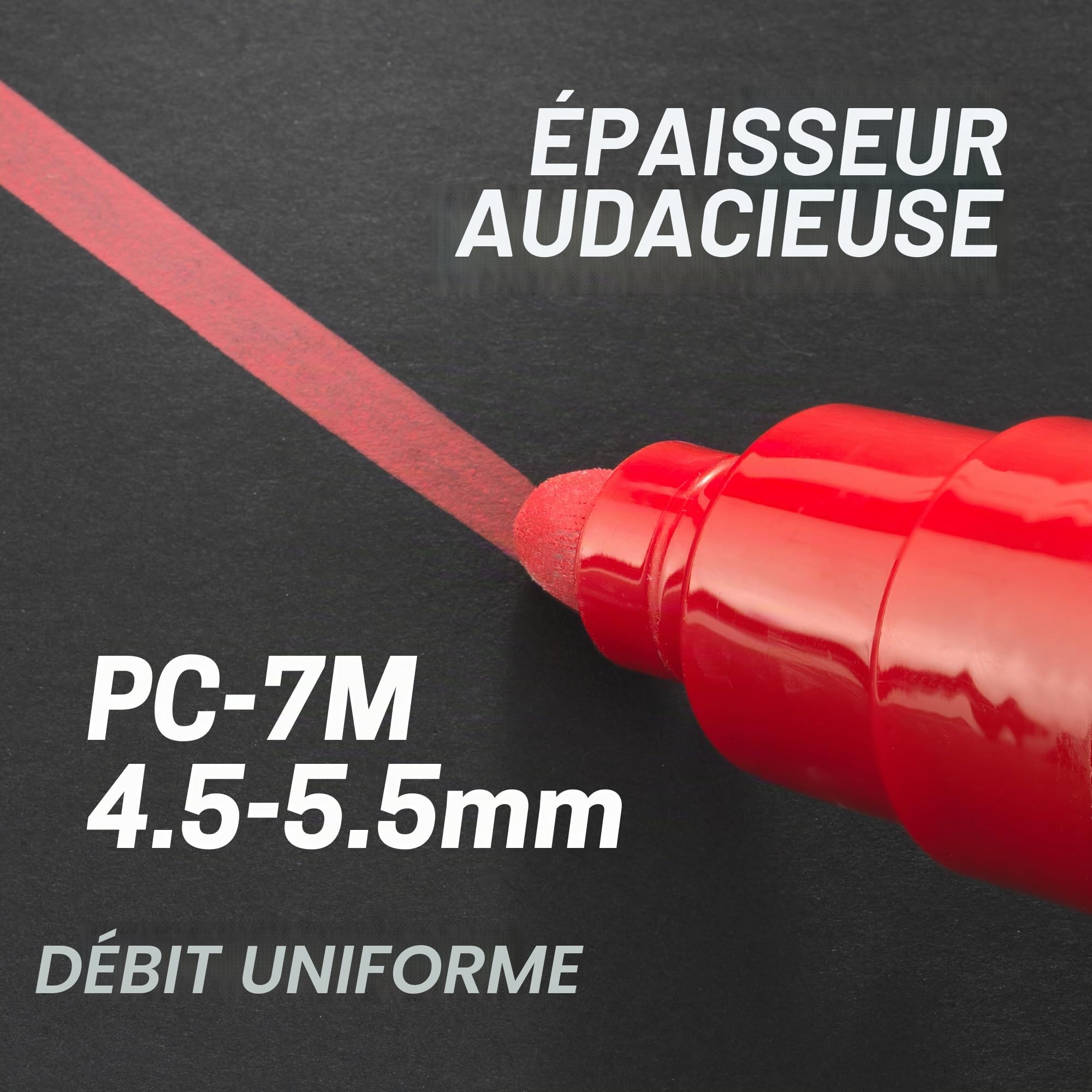 POSCA PC-7M Lot de 8 marqueurs permanents à pointe ogive large pour loisirs créatifs Utilisation multi-surfaces sur bois, métal, papier, toile, carton, verre, tissu, céramique, galets, porcelaine, lot
