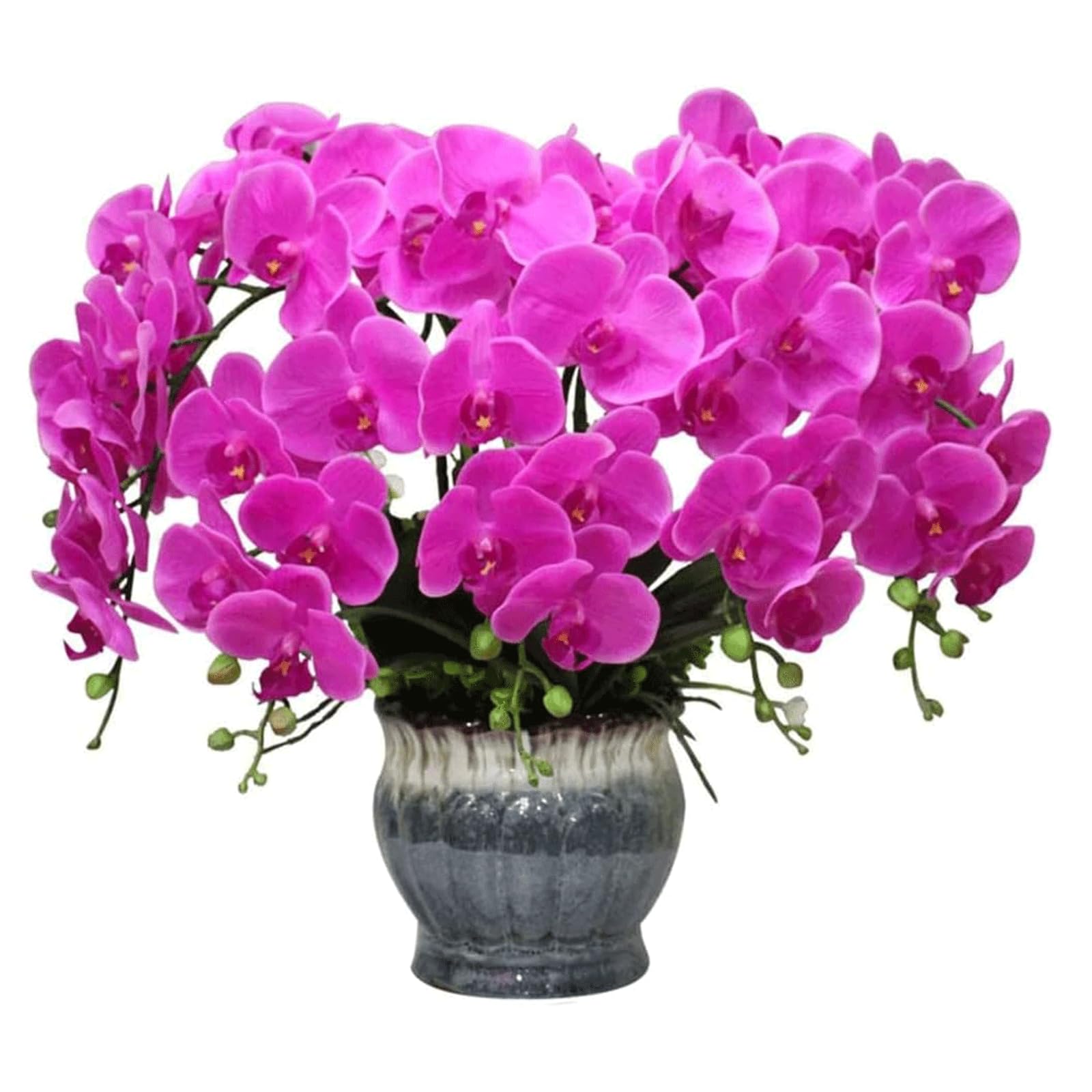 IUokLU Orchids Artificial 20.47in Artificial Phalaenopsis Flowers with Shelf Plant Pot Artificial Flower Luxury Artificial Orchid