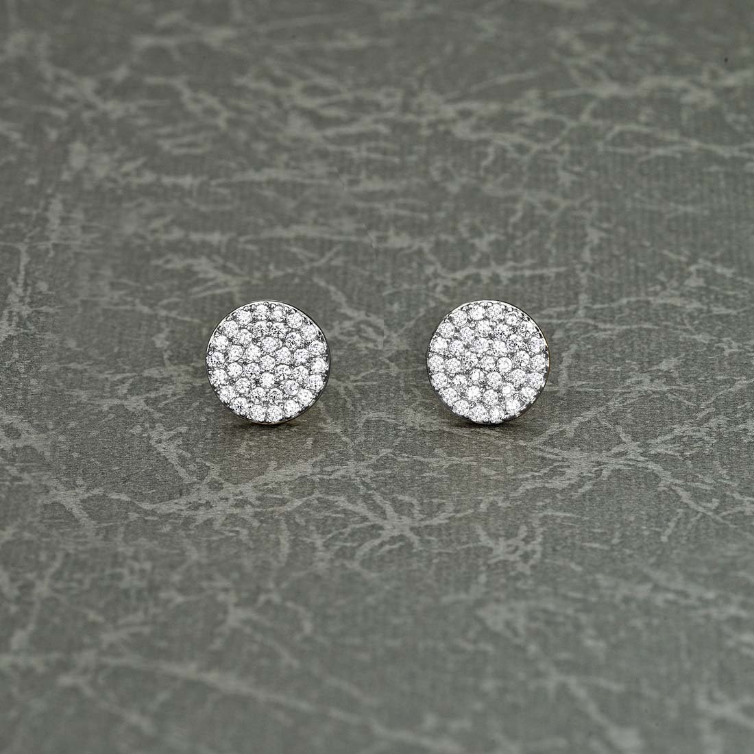 Diamond Treats Piccoli Orecchini a Disco Rotondi in Argento 925, Carini Orecchini Tondi per Donna eRagazza, Eleganti Orecchini Donna con Pietre Zirconi in Argento, Oro Giallo o Oro Rosa.