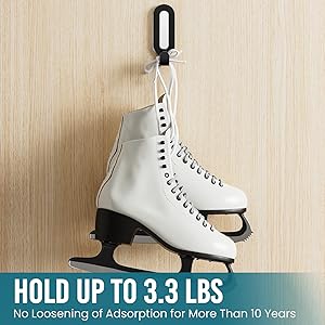 TAILI Damage-Free Hanging Metal Hooks with Adhesive Strips, 2 Hooks and 2 Strips, Heavy Duty Wall Hooks for Home Storages and Decorations