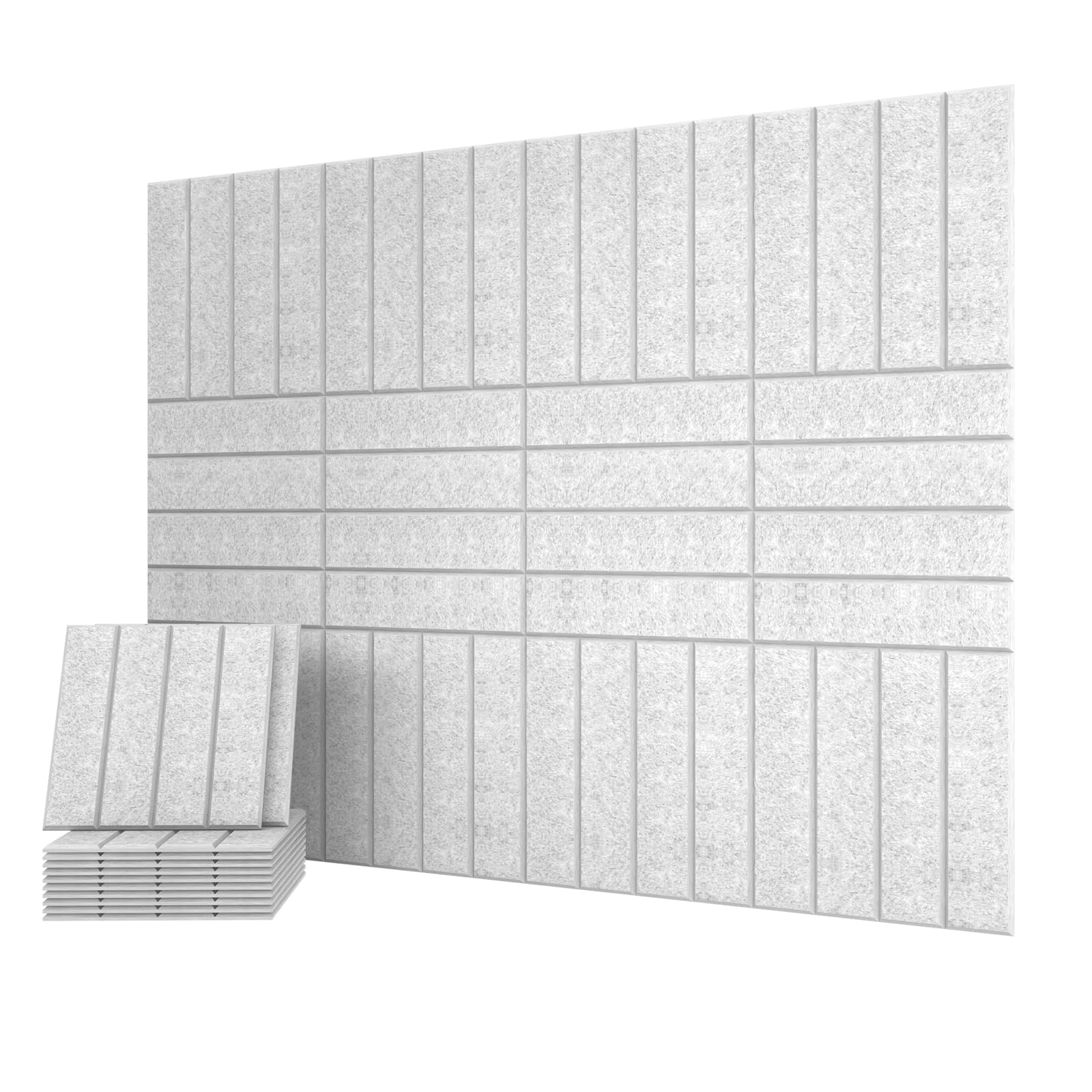 12 pannelli acustici, 30 x 30 x 1 cm, pannelli fonoassorbenti con linguetta adesiva, pannelli per il trattamento del suono, grigio argento