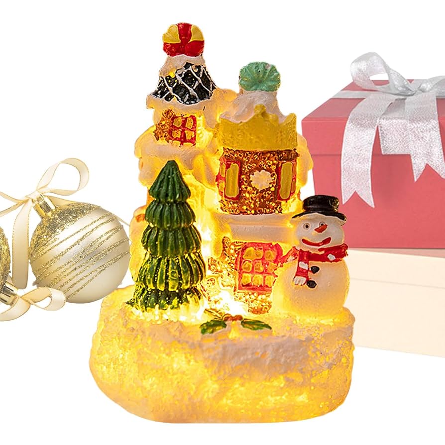 クリスマス ビレッジ ライト Amazon.co.jp: ライト付きクリスマスビレッジ、LEDライト付き