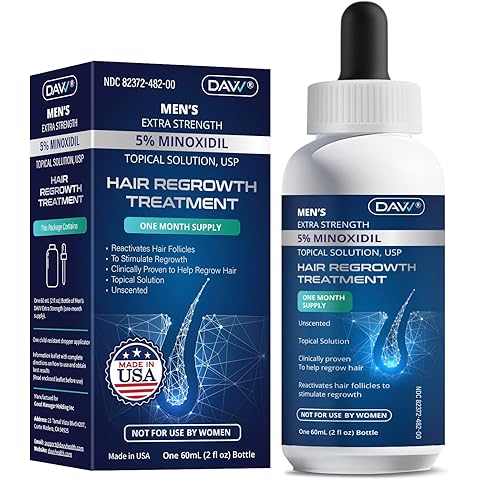Minoxidil for Men Hair Growth Serum: Minoxidil 5 Percent - Hair Regrowth for Men - Minoxidil for Beard Growth - Hair Loss Treatments - Minoxidil 5% - Faster Thicker Stronger Hair Growth - 60ml