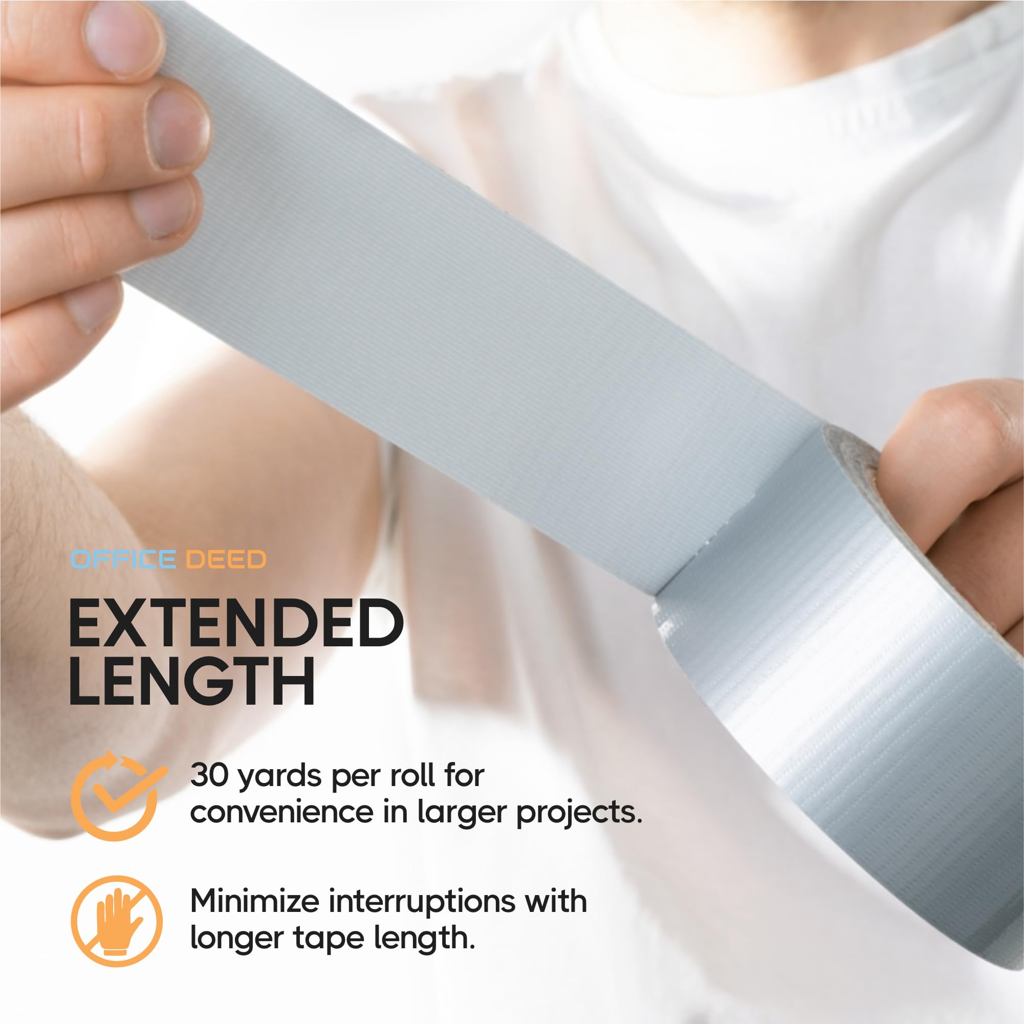 Professionelles Klebeband, 12 Rollen, Grau, 9 mm dick (4,8 cm x 30 Yard), 48 mm x 27 m – Großpackung für Handwerk, Reparaturen, Wartung, 360 Yards (12)