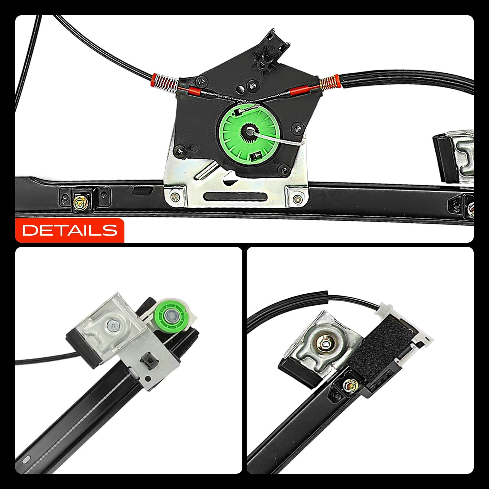 Frankberg Elevalunas Mecanismo elevalunas Eléctrico sin Motor Delantero derecho Sin placa 2/3 Puertass Compatible con Ibiza II 6K1 Cordoba 6K1 6K2 Replace# 6K3837402H