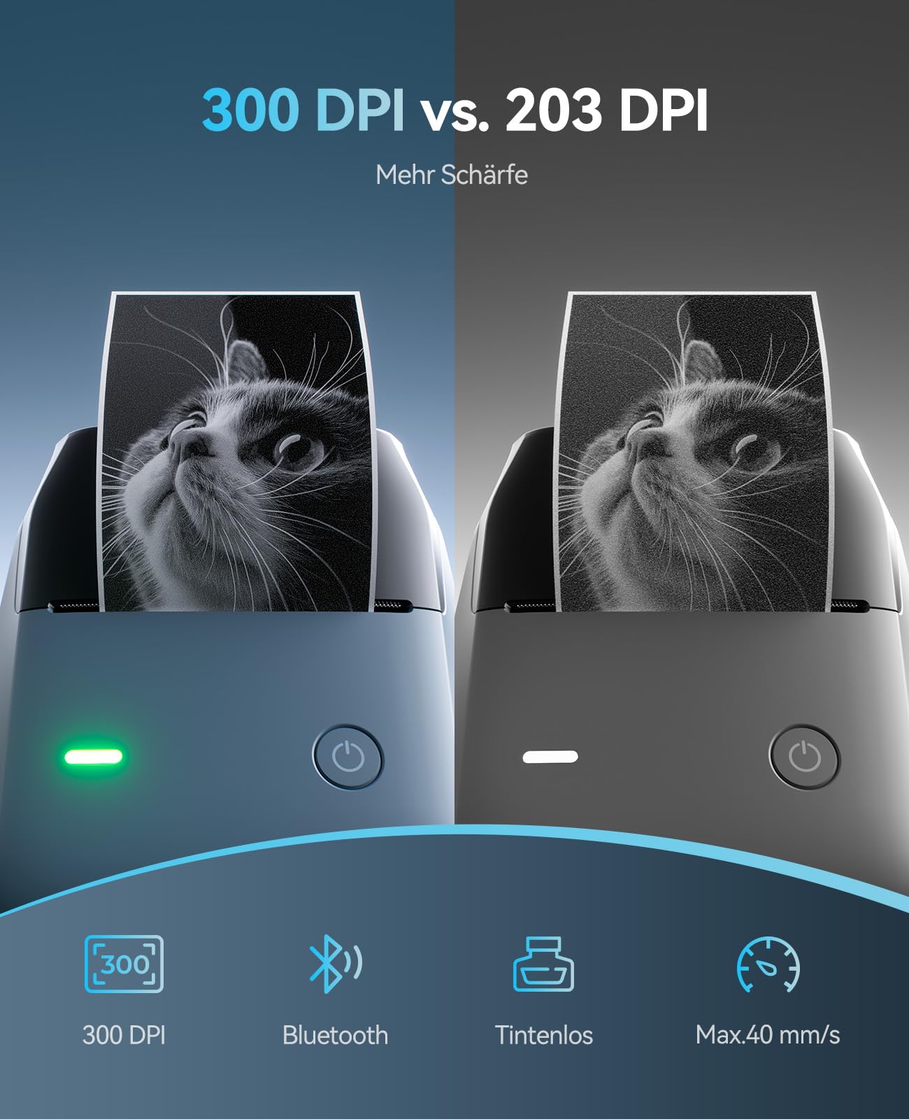 NIIMBOT Etikettendrucker, B1 Pro Etikettiergerät mit Größeres Etiketten, 300 DPI HD Etikettiergerät, Fotodrucker für Fotos, Logo, Wörter, für Zuhause, Büro oder Geschäft, 3 Rollen Etiketten