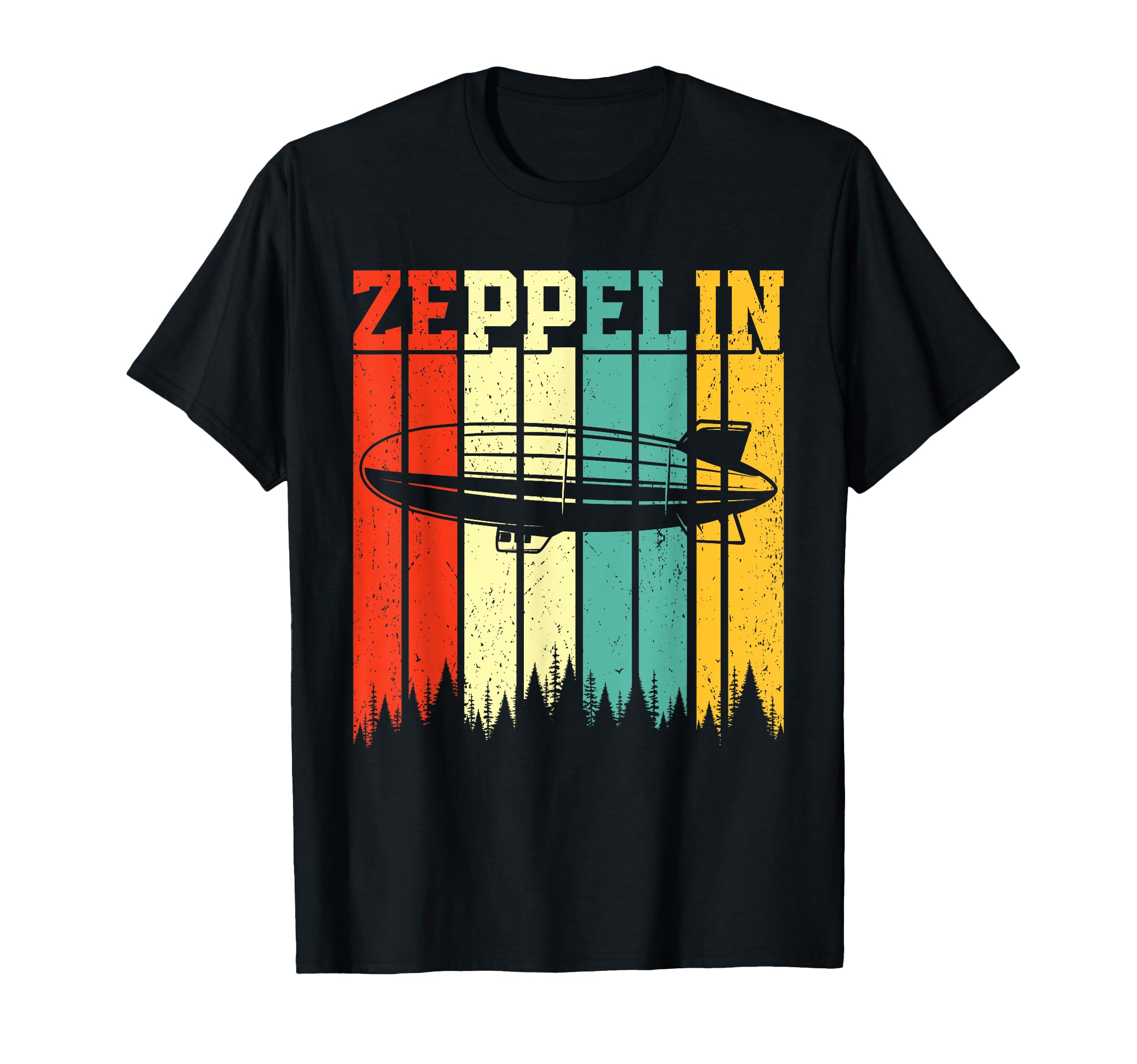 Retro Zeppelin 70s 80s Dirigible Airship Zepelin Zepplin T-Shirt