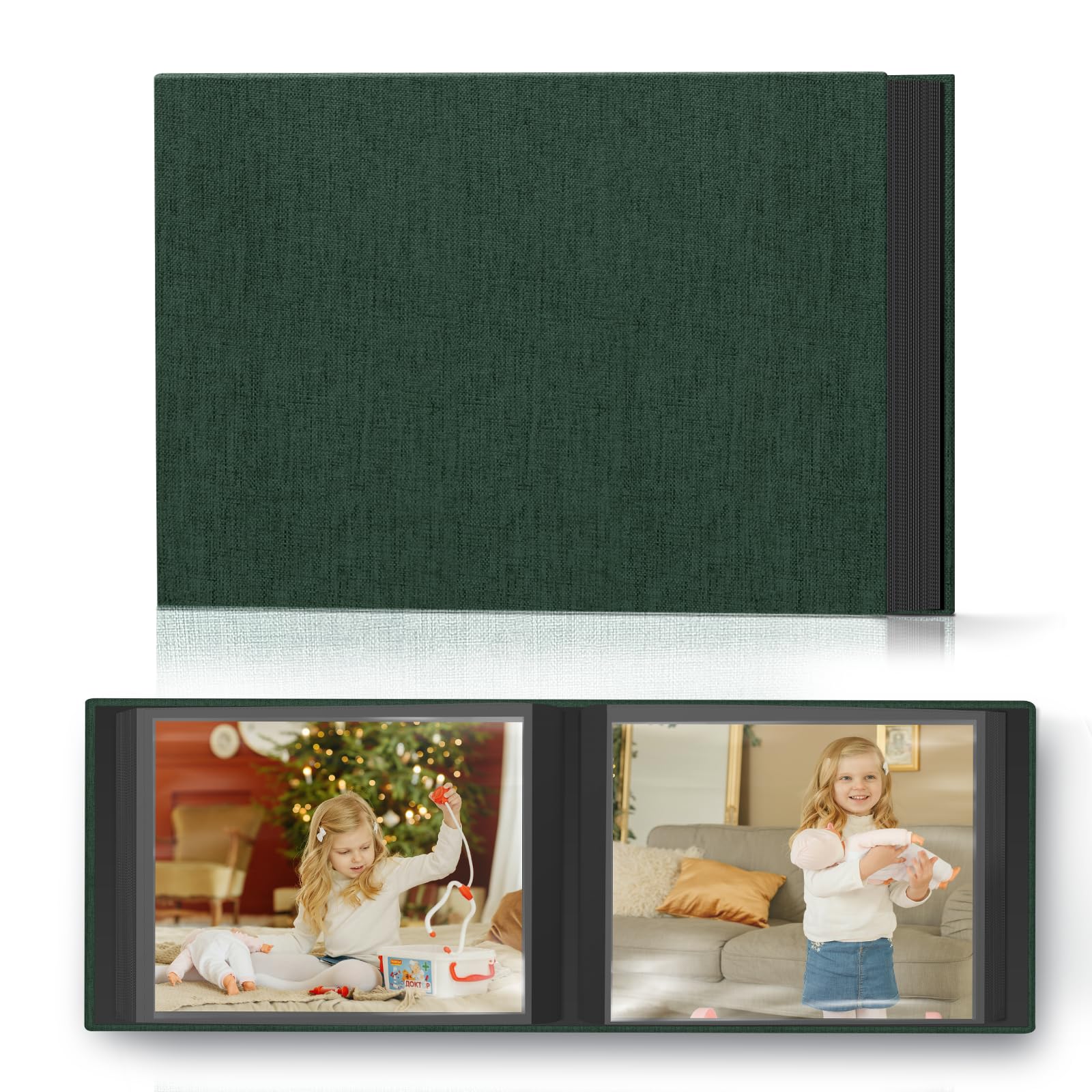 Popotop Photo Album 4x6 48 Pockets for Wedding Gifts,Linen Hardcover Picture Albums for Family Anniversary Baby Vacation Pictures