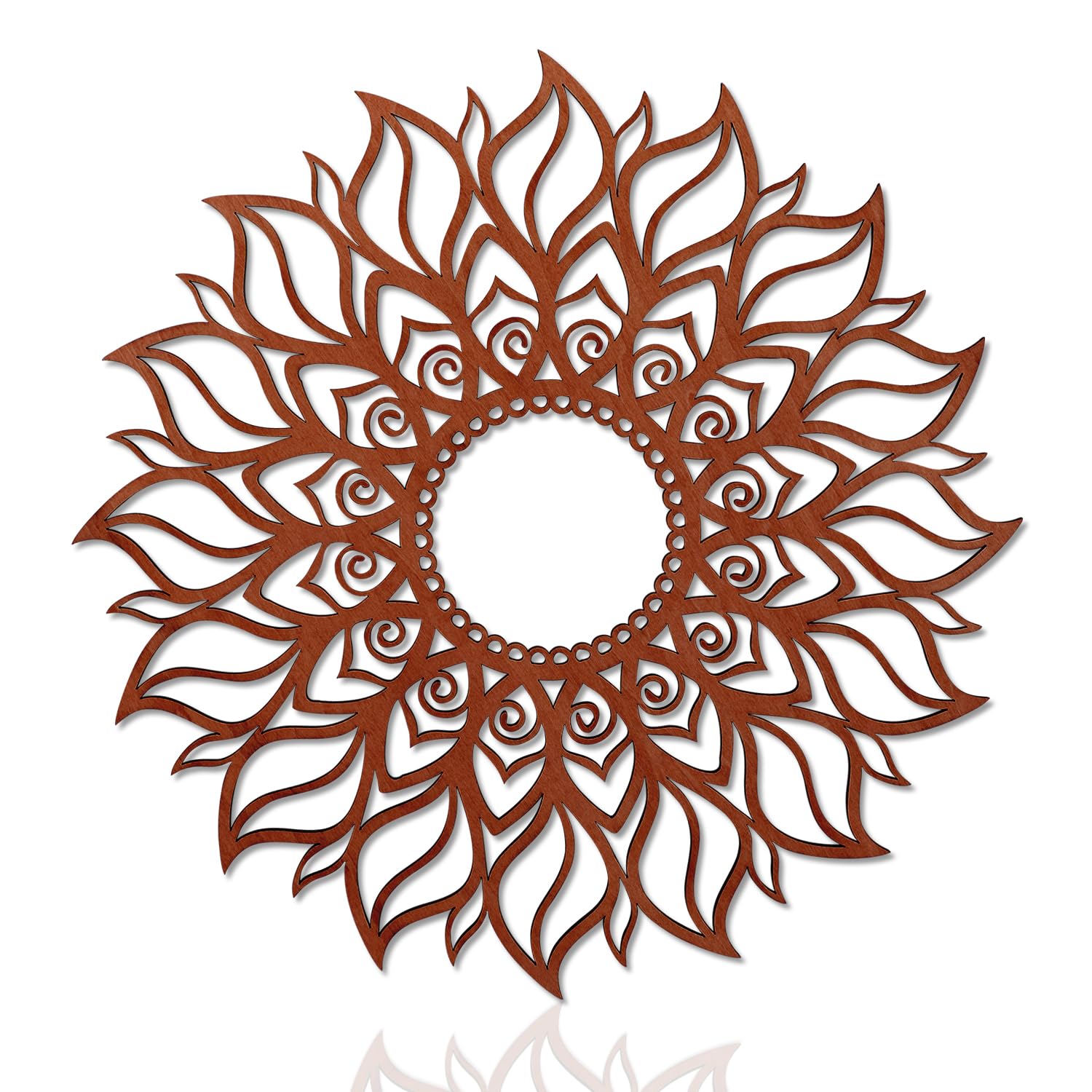 ADDMES 11.8 Inch Sun Wall Art Decor, Wooden Sun Wall Hanging Sculpture, Hollowed-out Mandala Hanging Sign for Indoor Outdoor Home Garden