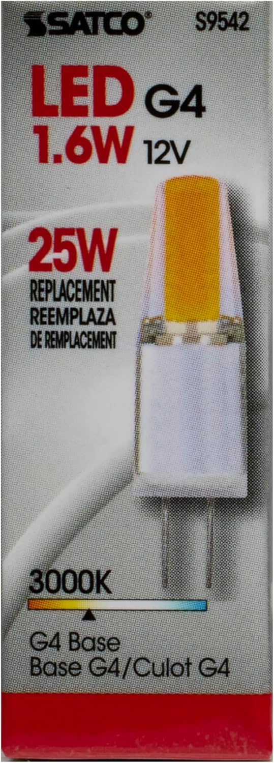 Clear T3 1.6W 3000K Dimmable LED G4 Base Bulb for Commercial Use