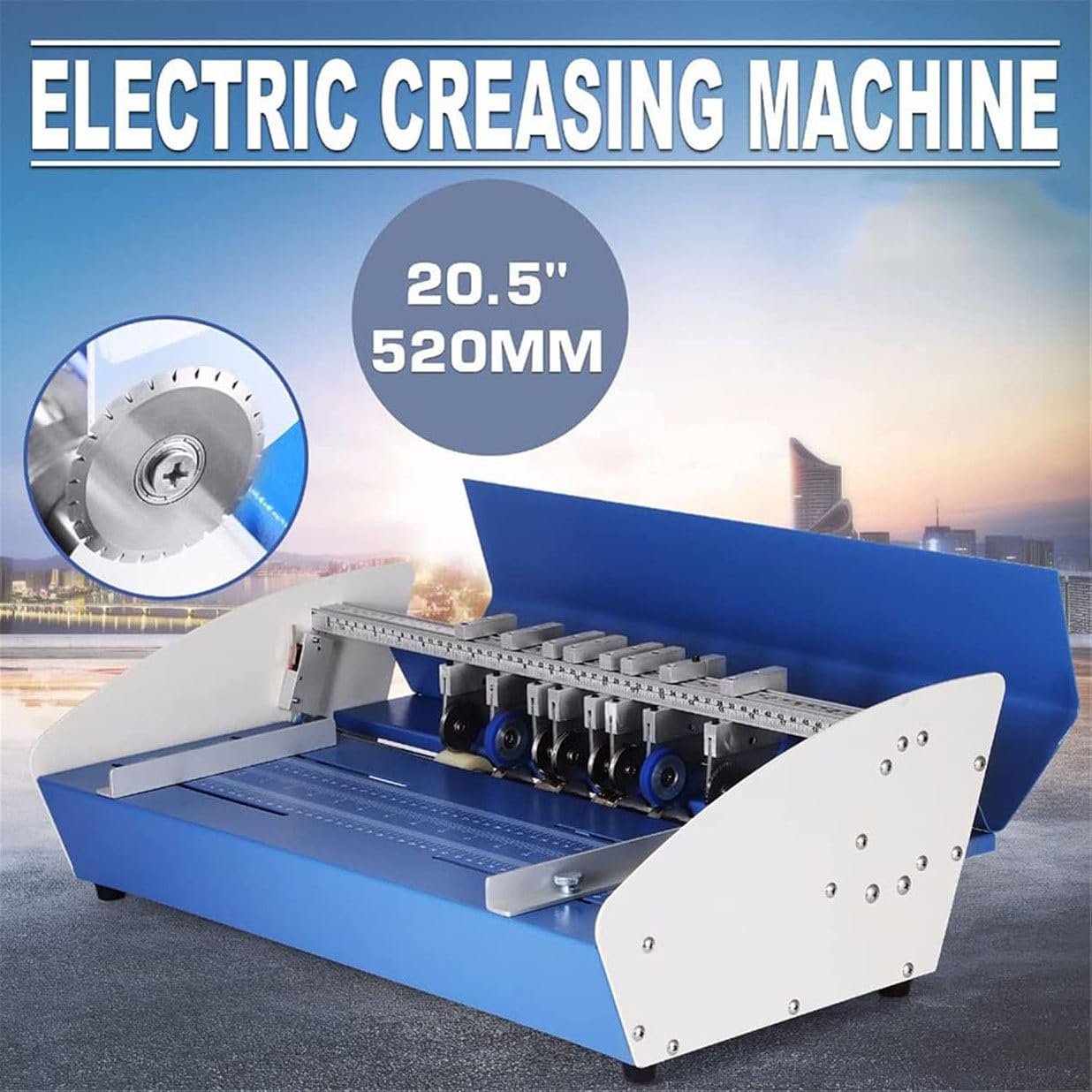 GYQSSD 3 in 1 Electric Creasing Machine, 460mm/520mm Scoring Paper Creasing Machine, Multifunctional Dotted Line Creasing Machine for Files Photos Cards,520mm