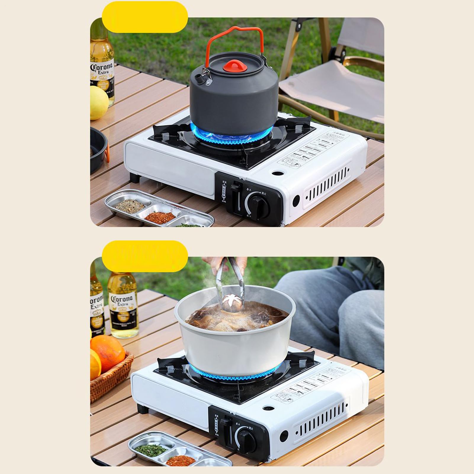 Réchaud De Camping Portable Réchaud De Randonnée Avec Étui De Transport | Brûleur Camping, Équipement Cuisson pour Randonnée Pêche Barbecue Pique-nique